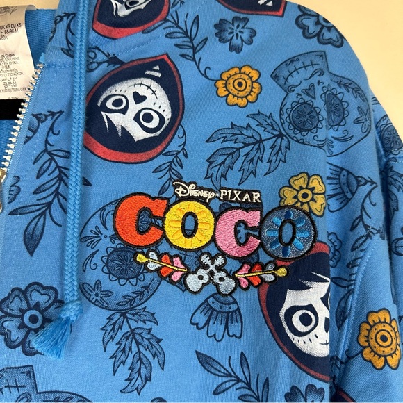 Disney Unisex Colorful Parks Coco Hoodie Zip Up Jacket Oversized Size XS - Picture 3 of 13